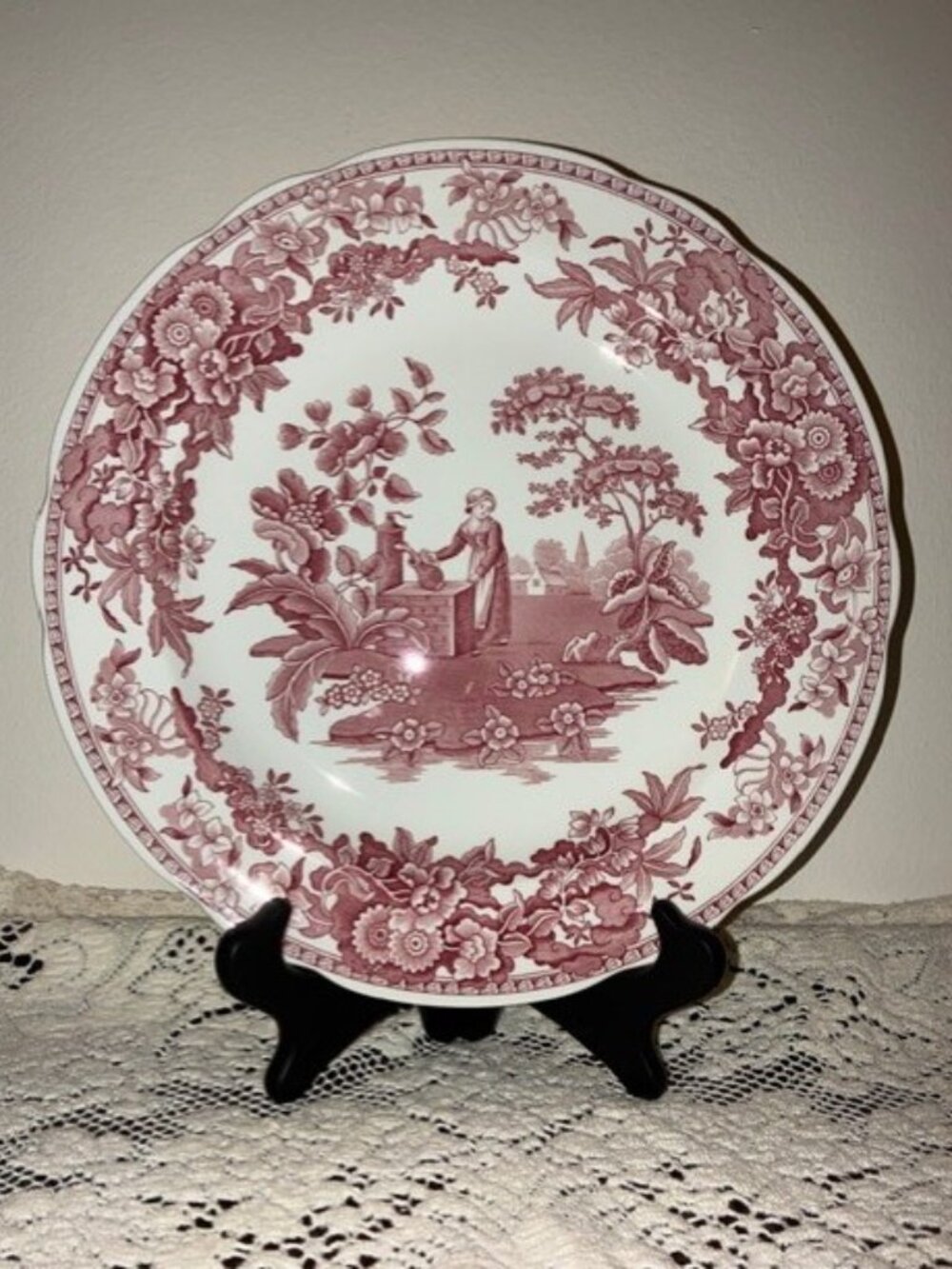 Vintage Spode Archive Collection Georgian Series Girl At Well Plate 10-1/2" EUC